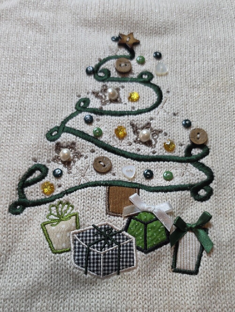 CHRISTOPHER & BANKS | Sparkle Christmas Tree Embellished Holiday Sweater | XL - Picture 5 of 10